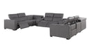 1208 - 10 Piece U Shaped Leather Sectional With 4 Power Recliners & Power Headrest