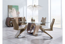 D4126 - Dining Table - Dark Brown / Oak / Silver