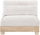Turin - Chenille Fabric Upholstered Modular Armless Chair - Natural Base