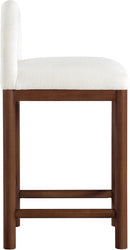 Conrad - Linen Counter Stool With Brown Legs