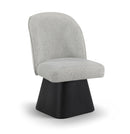 Marlowe - Linen Textured Fabric Upholstered Swivel Dining Side Chair - Stained Black