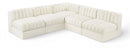 Rummi - Armless Velvet Performance Fabric Upholstered 5 Piece Modular Sectional
