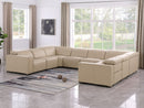 1208 - 8 Piece U Shaped Leather Sectional With 4 Power Recliners And Power Headrests - Beige