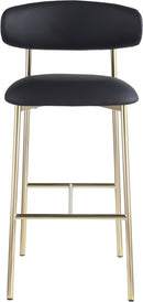 Lupita - Vegan Leather Upholstered Bar Stool With Brushed Gold Frame (Set of 2)