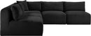Shaggy - 5 Piece Modular Corner Armless Sectional