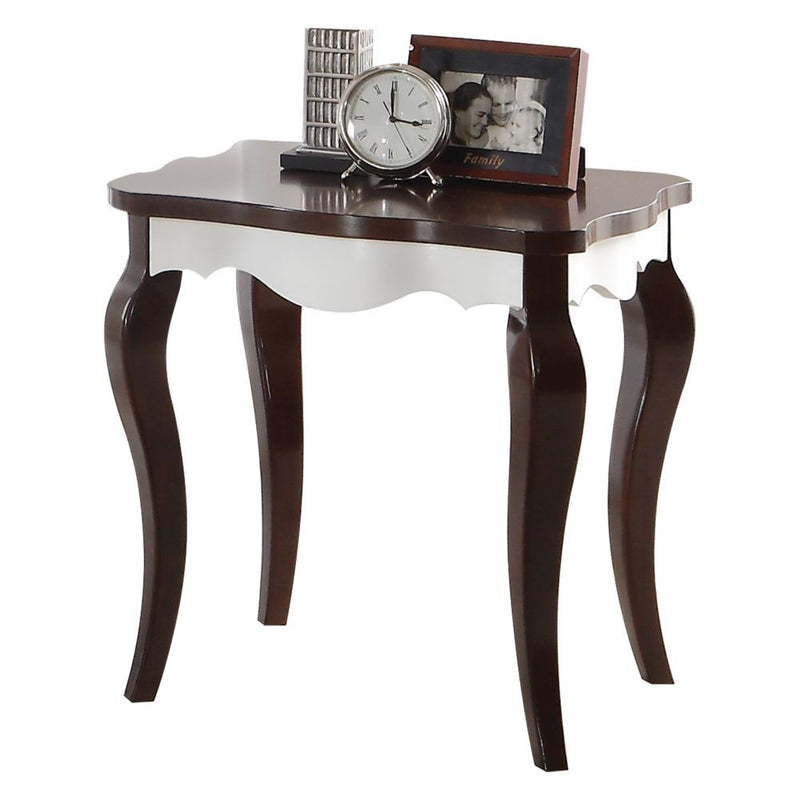 Mathias - End Table - White & Walnut