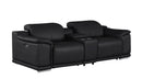 2679 - Genuine Leather Console Loveseat With Dual Power Recliners