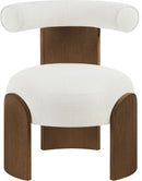 Calder - Linen Textured Fabric Upholstered Accent Chair - Painted Brown Base
