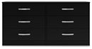 Finch - Six Drawer Dresser - 29'' Height - Black