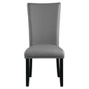 Caralin - Side Chair (Set of 2) - Gray Synthetic Leather & Black