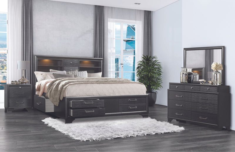 Jordyn - 5 Piece King Bedroom Set - Gray