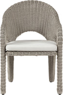 Seacrest - Olefin Water Resistant Fabric And Wicker Outdoor Patio Dining Chair