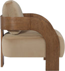 Cedra - Velvet Performance Fabric Upholstered Accent Chair - Brown Frame