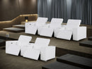 1208 - Modular Leather Sofa Loveseat With 6 Recliners And Power Headrests