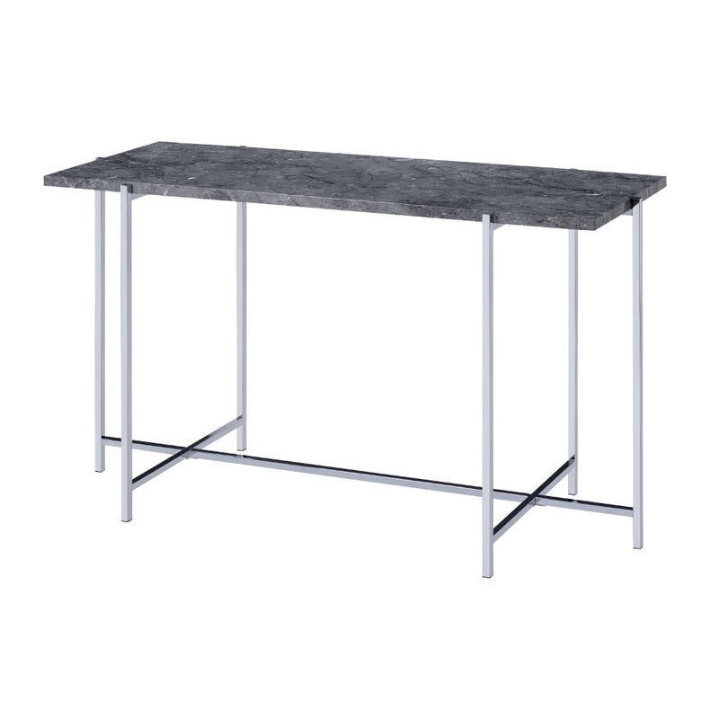 Adelae - Sofa Table - Faux Marble Top & Chrome