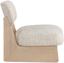 Vetra - Linen Textured Fabric Upholstered Accent Chair With Natural Base