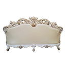 Vendome - Sofa With 5 Pillows - Champagne Synthetic Leather & Antique Pearl