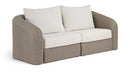 Seacrest - Olefin Water Resistant Fabric And Wicker 2 Piece Outdoor Patio Modular Loveseat