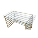 Shona - Writing Desk - Clear Glass Top & Antique Gold