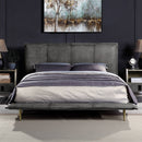 Metis - Eastern King Bed - Gray Top Grain Leather