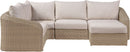 Seacrest - 123.25" Olefin Water Resistant And Wicker 5 Piece Outdoor Patio Modular Sectional
