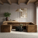 Rummi - Velvet Performance Fabric Upholstered Modular Sectional