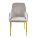 Barnard - Side Chair (Set of 2) - Gray Velvet & Mirrored Gold