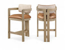 Ravina - Upholstered Counter Stool With Stained Natural Base