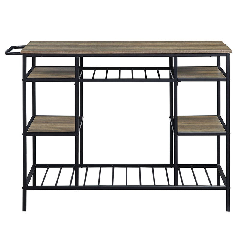 Lona - Kitchen Island - Rustic Oak & Black