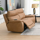 Chavis - Power Motion Loveseat With USB & Power Headrest - Brown