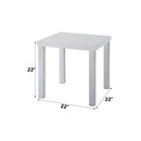 Harta - End Table - White High Gloss & Chrome