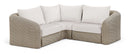 Seacrest - Olefin Water Resistant Fabric And Wicker 3 Piece Outdoor Patio Modular Sectional