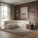 Arc - Boucle Fabric 4 Piece Corner Modular Sofa
