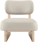 Vetra - Vegan Leather Upholstered Accent Chair With Natural Base