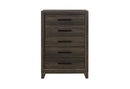 Harmony - 5 Piece King Bedroom Set (Bed, Dresser & Mirror, Nightstand, Chest) - Dark Brown