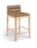 Ellis - Vegan Leather Upholstered Counter Stool (Set of 2) - Tan / Natural