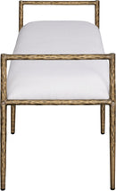 Axis - Linen Textured Cream Fabric Upholstered Bench