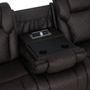 Wendell - Power Motion Sofa With Dropdown Table, Storage, USB & LED - Dark Gray