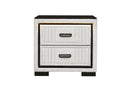 Isabella - Nightstand With LED - Black / White
