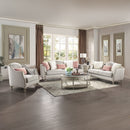Kasa - Loveseat With 3 Pillows - Beige Linen & Champagne