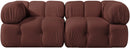 Orin - Velvet Performance Fabric Upholstered 2 Piece Modular Sofa (2 Corner Chairs)