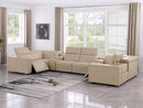 1208 - 8 Piece Modular Leather Sectional With 2 Power Recliners & Power Headrests