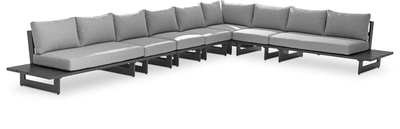 Maldives - 7 Piece Water Resistant Outdoor Patio Modular Sectional With Gray Base
