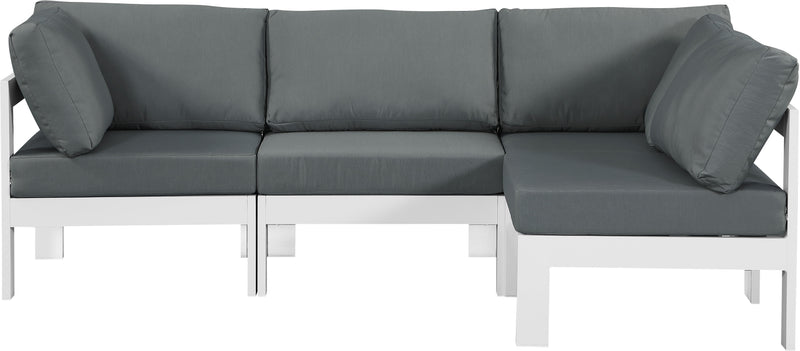 Nizuc - Outdoor Patio 4 Piece Modular Sectional With White Frame