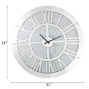 Noralie - Wall Clock - Mirrored & Faux Diamonds
