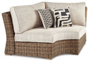 Beachcroft - Curved Corner Chair w/Cushion - Beige