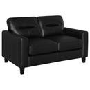 Scotland - Faux Leather Upholstered Track Arm Loveseat
