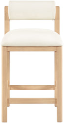 Roundhill - Faux Leather Counter Stool - Natural Frame