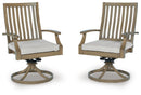 Rainier Ranch - Swivel Chair With Cushion (Set of 2) - Brown / Beige