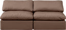 Indulge - Faux Leather 2 Seat Modular Armless Sofa